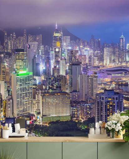 Panorama de l'île de Hong Kong Papier peint Skyline de l'île de Hong Kong Panorama de l'île de Hong Kong Papier peint Skyline de l'île de Hong Kong