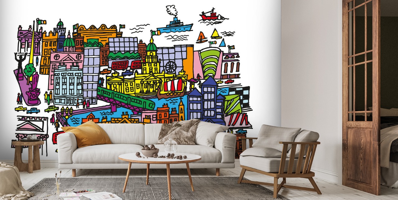 Dublin City Centre Wallpaper Mural Wallsauce UK
