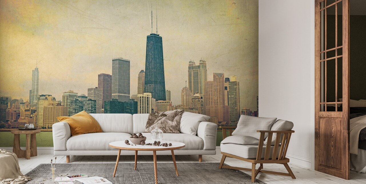 Vintage Chicago Wallpaper Mural Wallsauce US