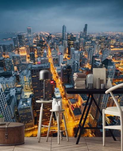 lyser opp chicago om natten tapet