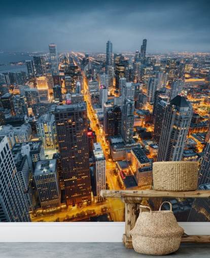 fondo de pantalla iluminado chicago en la noche fondo de pantalla iluminado chicago en la noche