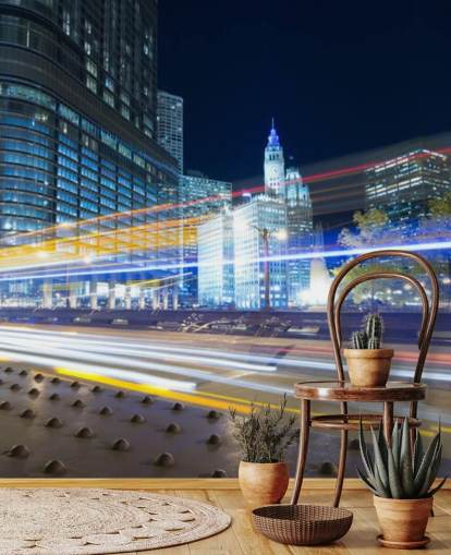 chicago traffic at night wallpaper