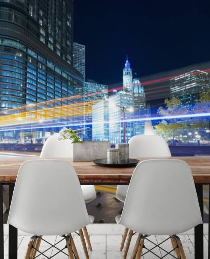 chicago traffic at night wallpaper