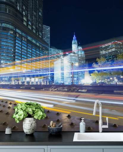 chicago traffic at night wallpaper chicago traffic at night wallpaper