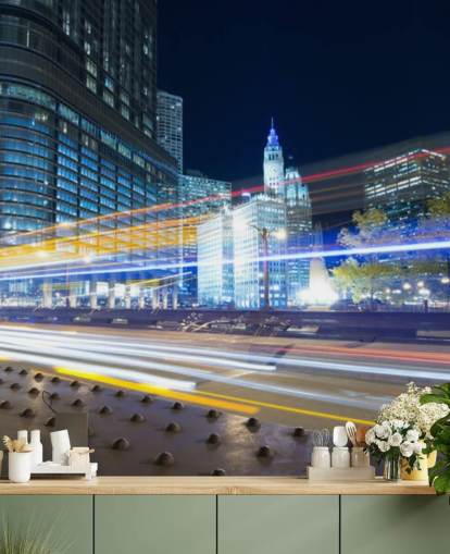 fondo de pantalla de tráfico nocturno de chicago