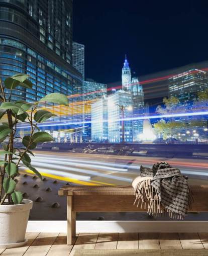 fondo de pantalla de tráfico nocturno de chicago