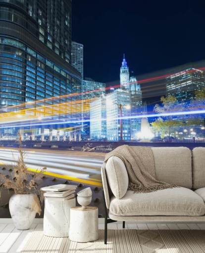 fondo de pantalla de tráfico nocturno de chicago