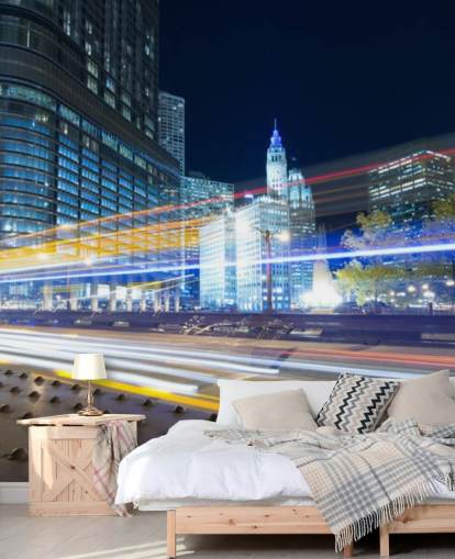 fondo de pantalla de tráfico nocturno de chicago