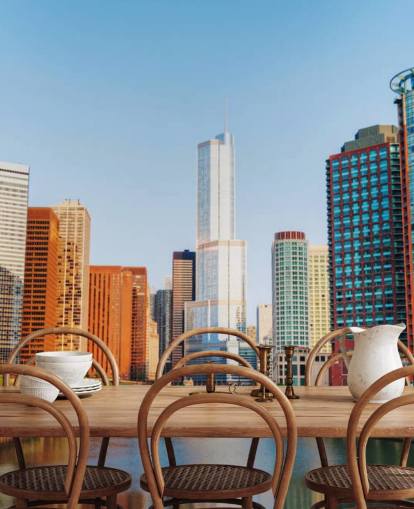 fargerik chicago city tapet