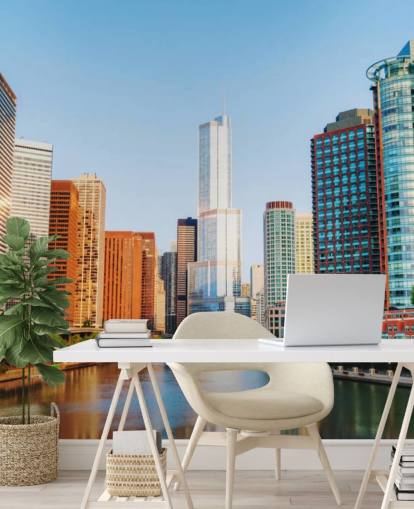 colourful chicago city wallpaper