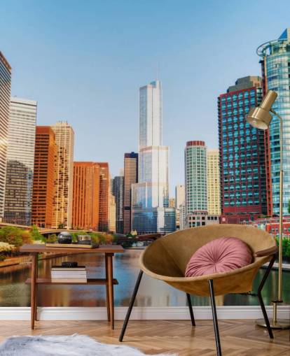 colourful chicago city wallpaper