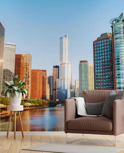 bunte Chicago City Tapete