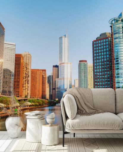 bunte Chicago City Tapete