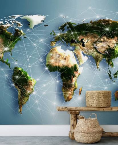 Mural do Mapa Mundial de Linhas de Comunicação Mural do Mapa Mundial de Linhas de Comunicação