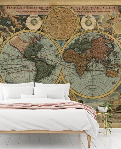 Colour Old Map Wallpaper Mural