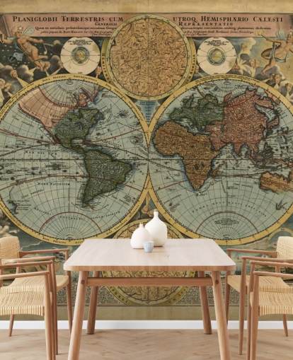 Tapeten-Wandbild „Alte Landkarte“ in Farbe