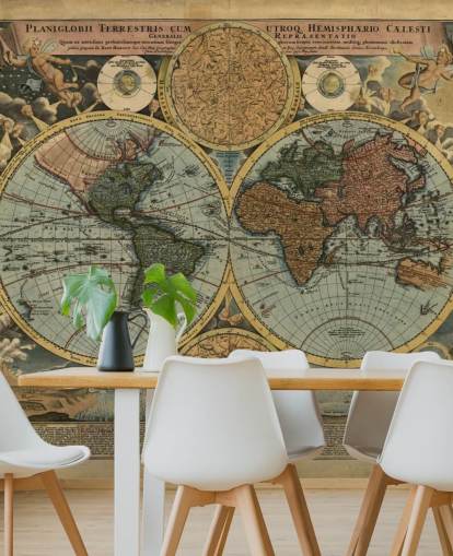 Colour Old Map Wallpaper Mural