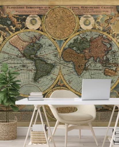 Colour Old Map Wallpaper Mural