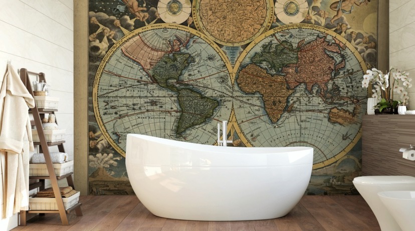 Colour Old Map Wallpaper Mural