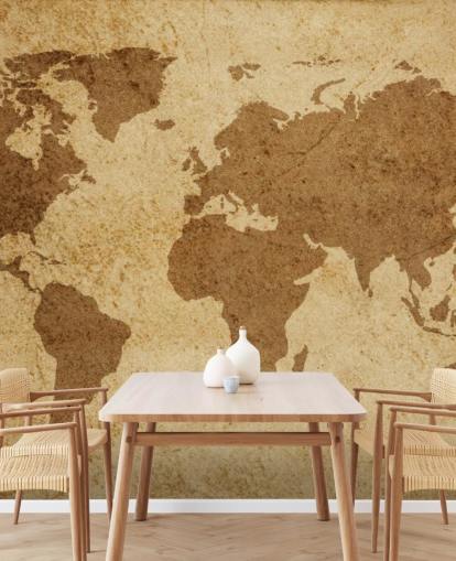 Bruin getextureerd wereldkaartachtergrond