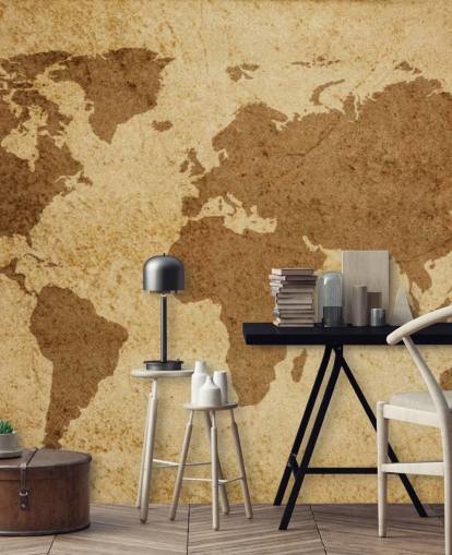 Papel de parede marrom texturizado do mapa mundial