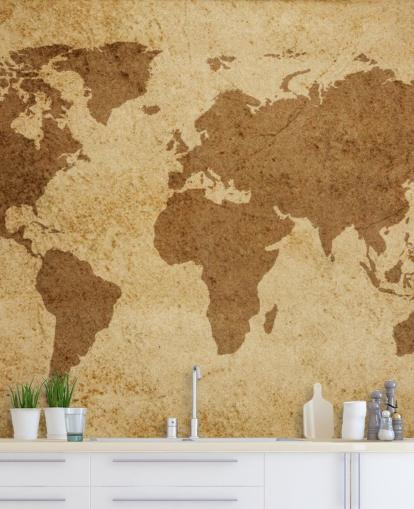 Fondo de pantalla de mapa del mundo con textura marrón Fondo de pantalla de mapa del mundo con textura marrón