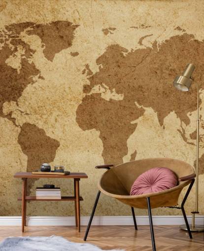 Bruin getextureerd wereldkaartachtergrond Bruin getextureerd wereldkaartachtergrond