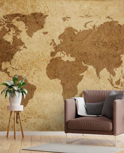 Papel de parede marrom texturizado do mapa mundial