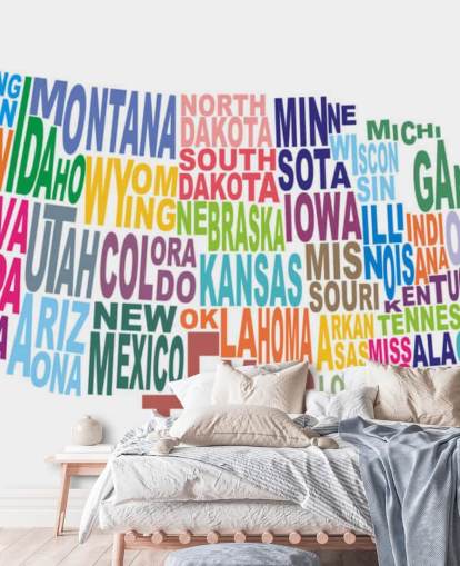 Wortwolke Karte der USA America Map Mural Wortwolke Karte der USA America Map Mural