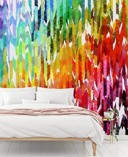 Abstract Colourful Rainbow Lines Wallpaper