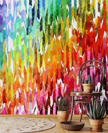 Abstract Colourful Rainbow Lines Wallpaper