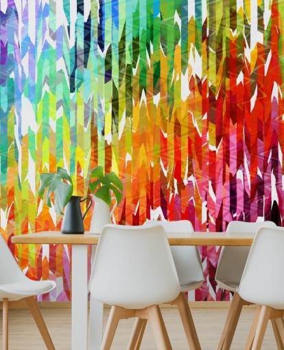 Abstract kleurrijk regenbooglijnen behang
