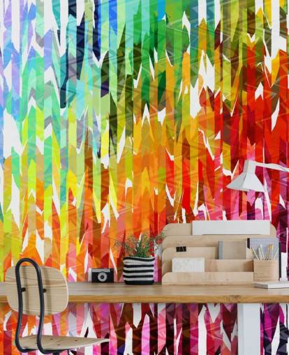 Papel pintado de líneas de colores abstractos