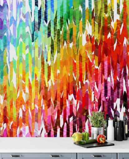 Abstract Colourful Rainbow Lines Wallpaper