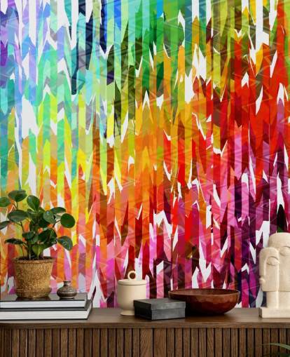Abstract Colourful Rainbow Lines Wallpaper