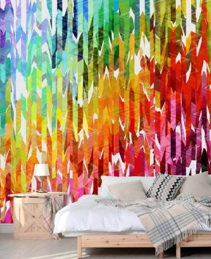 Papel pintado de líneas de colores abstractos Papel pintado de líneas de colores abstractos