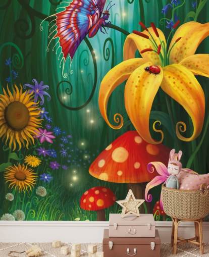 Fairy Toad Krukken en Insecten Behang