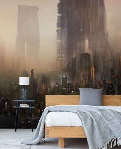 Fondo de pantalla de ciencia ficción de la ciudad futurista