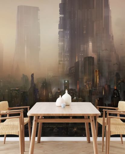 Fondo de pantalla de ciencia ficción de la ciudad futurista