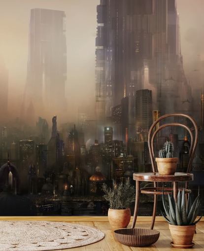 Fondo de pantalla de ciencia ficción de la ciudad futurista