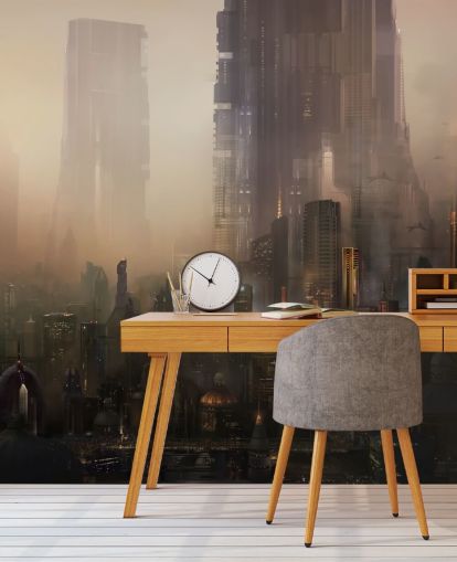 Papel de Parede Futurista Cidade Sci Fi