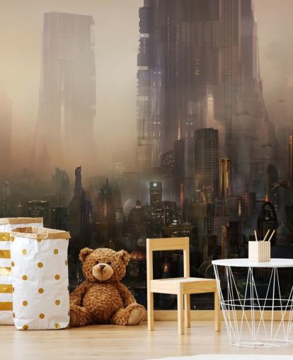 Papel de Parede Futurista Cidade Sci Fi