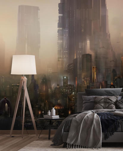 Futuristisk stad Sci Fi Bakgrund