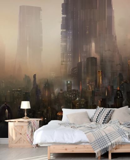 Fondo de pantalla de ciencia ficción de la ciudad futurista Fondo de pantalla de ciencia ficción de la ciudad futurista