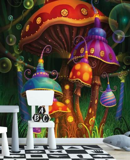 Fairy Mushroom Houses Wallpaper