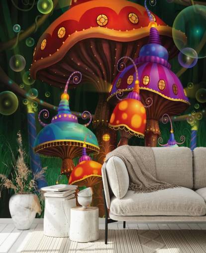 Fairy Mushroom Houses Wallpaper