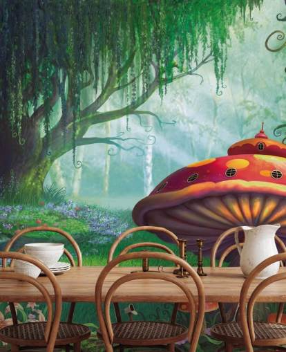 mural de papel pintado de hadas llamado Enchanted Forest de Philip Straub para dormitorios y guarderías infantiles mural de papel pintado de hadas llamado Enchanted Forest de Philip Straub para dormitorios y guarderías infantiles