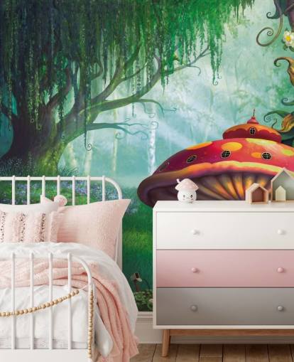 papier peint mural de fées appelé Enchanted Forest de Philip Straub pour les chambres d'enfants et les crèches 