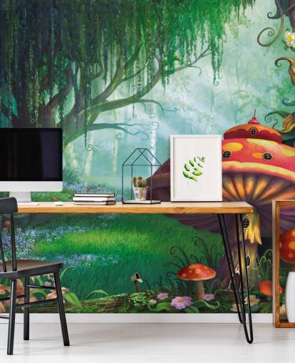 eventyrtapet veggmaleri kalt Enchanted Forest av Philip Straub for barnas soverom og barnehager 