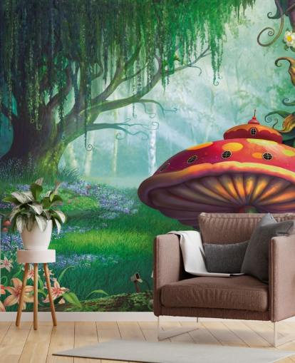 mural de papel pintado de hadas llamado Enchanted Forest de Philip Straub para dormitorios y guarderías infantiles 